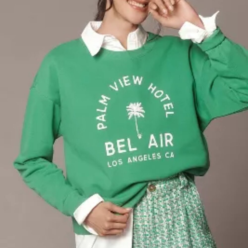 056 Anthropologie Maeve City Crewneck Sweatshirt NWOT Size Medium
